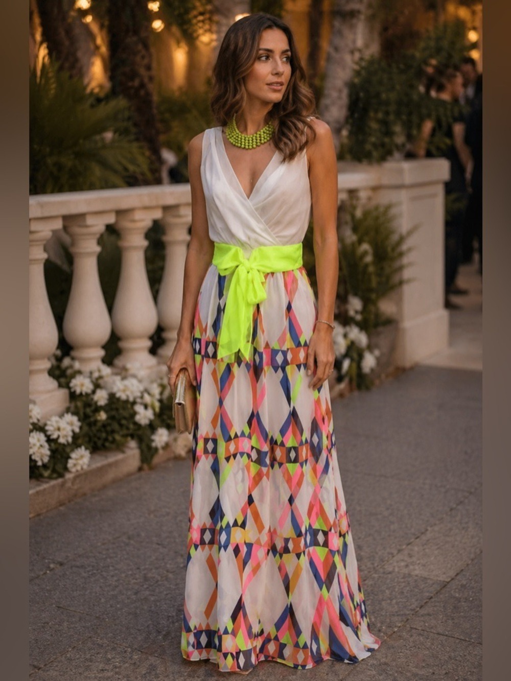 HERMOSA Europe abstract maxi dress Sz M